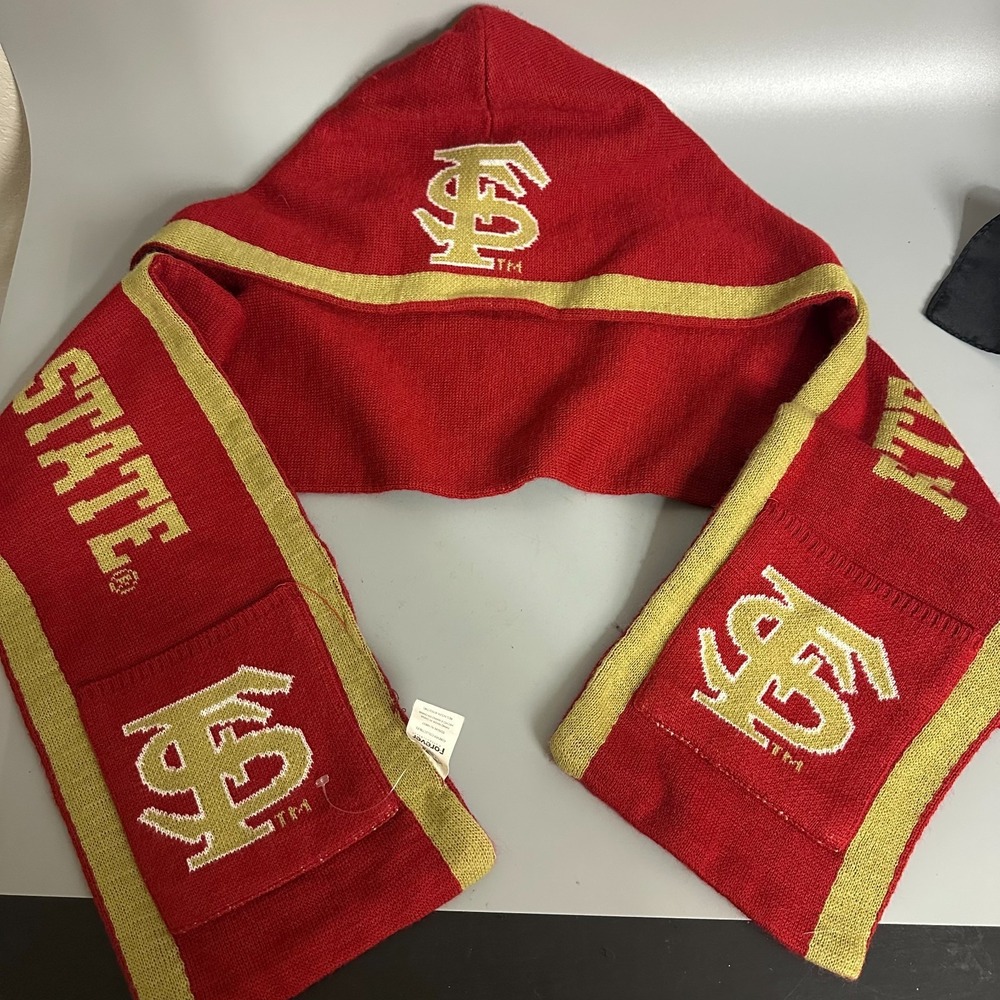Florida State Seminoles FSU Hooded Scarf with Pockets Forever Collectibles Red